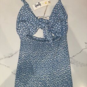New Ocean Drive Blue and White Floral dress size Small